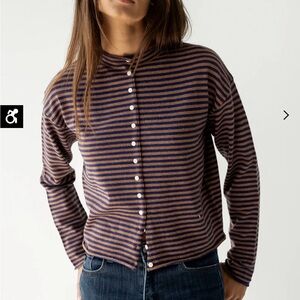 Bohme Julianne Striped Cardigan in Navy